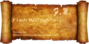 Flach Mátyás névjegykártya