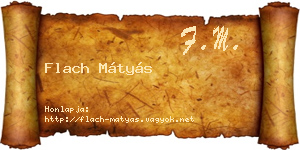 Flach Mátyás névjegykártya